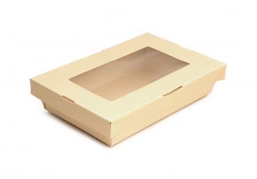 Preview: Sichtfensterschachtel 19,0x13,0cm Bambusfaser RESTPOSTEN!