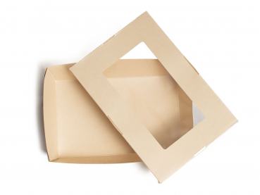 Preview: Sichtfensterschachtel 19,0x13,0cm Bambusfaser RESTPOSTEN!