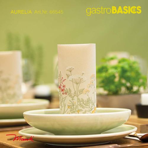 Preview: Linclass Airlaid Servietten FSC® Motiv AURELIA 40,0x40,0cm 1/4 Falz gastroBASICS