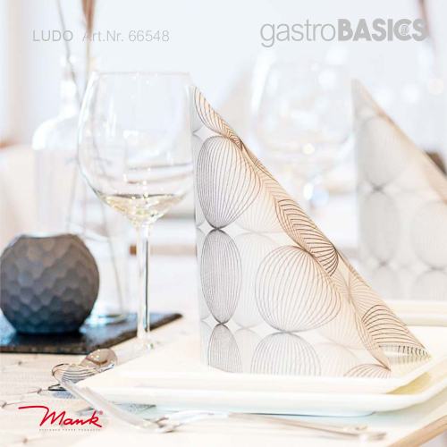 Preview: Linclass Airlaid Servietten FSC® Motiv LUDO 40,0x40,0cm 1/4 Falz gastroBASICS