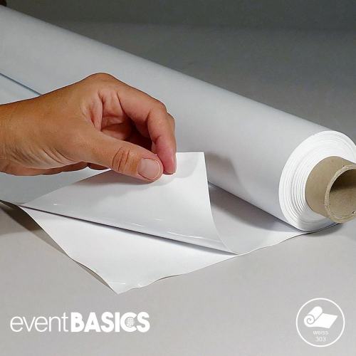 Preview: Standard Lackfolie - Tischdecke - weiss (303) 130cm x 30m 150µm eventBASICS