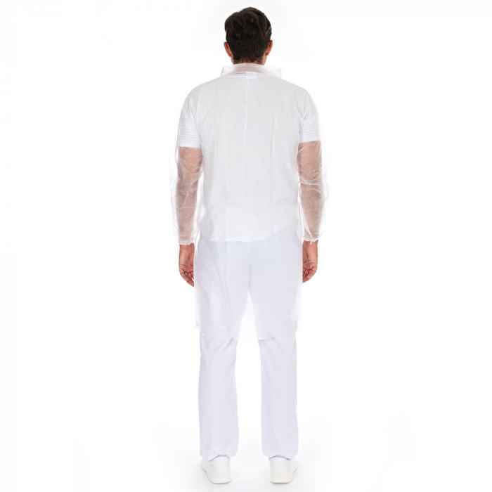 Vlies Kittel XL mit Druckknöpfen Polypropylen-Vlies weiss