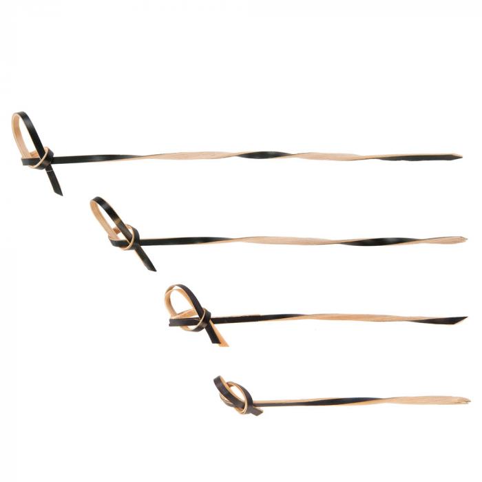 Bambus Fingerfoodspieß LOOP schwarz gedreht 12,0cm