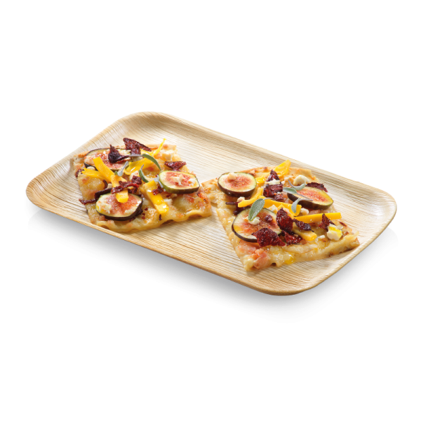 Palmblatt Teller rechteckig 24x16cm ohne Rand