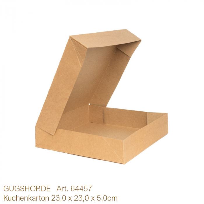 Karton mit Klappdeckel Kraft braun 23,0x23,0x5,0cm