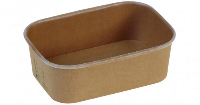 Schale rechteckig #3 Kraft FSC® PLA 750ml Höhe 5,7cm