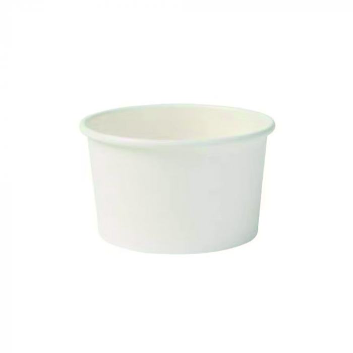 Eisbecher weiß 180ml Ø8,5 x 5,0cm Kraftpapier/PLA für Eisautomaten geeignet