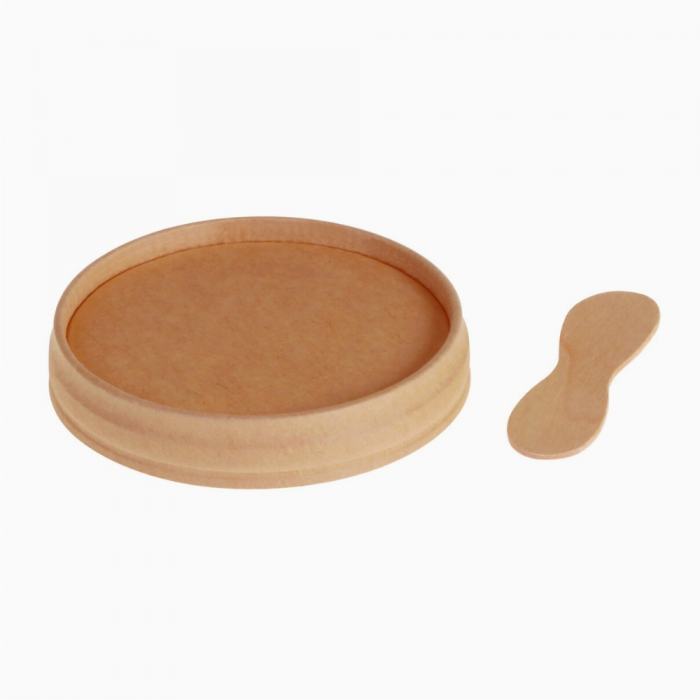 Kraftpapier Deckel mit Eisspaten Ø8,5cm