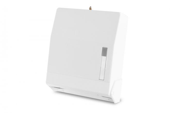 Papierhandtuch Spender weiß, Kunststoff, Kapazität 600 Blatt, Wandmontage (H3)