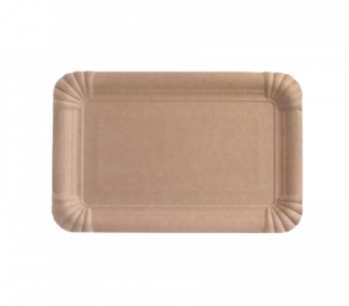 Pappteller FSC® rechteckig 18,0 x 26,0cm braun